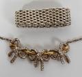 020406 TIFFANY STERLING SILVER AND GOLD NECKLACE AND