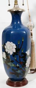 011529 JAPANESE CLOISONN LAMP C 1920 H 14 27