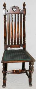 AMERICAN MAPLE BANNISTER BACK SIDE CHAIR C19TH
