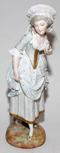 GERMAN BISQUE FIGURE LATE 19TH C H 23 W 7