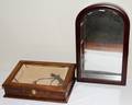 012441 MAHOGANY LIGHTED DISPLAY BOXES TWO
