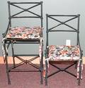 012437 CONTEMP METAL  GLASS DINING TABLE  CHAIRS