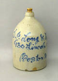 Blue decorated stoneware jug