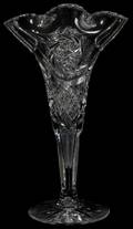 010429 AMERICAN BRILLIANT CUT GLASS TRIPARTITE VASE