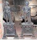 010417 GEORGE WASHINGTON CAST IRON FIGURAL ANDIRONS