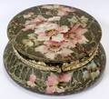 122449 KELVA PAINTED  ENAMELED GLASS DRESSER BOX