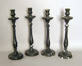 Set of 4 turned wood candlesticks