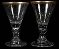 121553 DANISH GOLDBAND CRYSTAL GOBLETS FOURTEEN