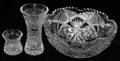 031546 WATERFORD CRYSTAL VASES 2  A CUT GLASS BOWL