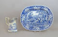 Blue and white transfer porcelain platter
