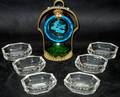 020445 GILT METAL AND GLASS CENTERPIECE NUT DISHES