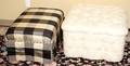011587 UPHOLSTERED OTTOMANS TWO H 19 L 29