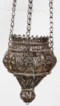 011567 FILIGREE INCENSE BURNER ON CHAINS H 14
