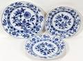 MEISSEN BLUE ONION PLATES  A MEISSEN SAUCER