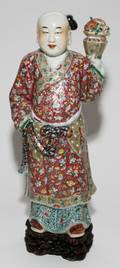 CHINESE PORCELAIN FIGURE OF A MAN H 17 W 7 12