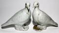 CHINESE BLANC DE CHINE PORCELAIN DOVES PAIR H 7 12