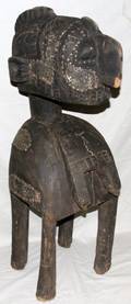 ANTIQUE AFRICAN CARVED WOOD FEMALE FIGURE H 42