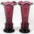 HAND BLOWN AMETHYST VASES H 12