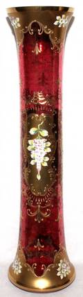 VENETIAN ENAMEL  GILT GLASS VASE H 30