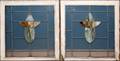 LEADED AND STAINED GLASS WINDOWS PAIR