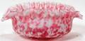 VICTORIAN CRANBERRY GLASS FRUIT BOWL 19TH C