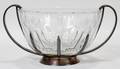 010452 SILVER PLATE AND CRYSTAL BOWL H 3 DIA 5