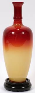 122455 BLOW GLASS MORGAN VASE POSSIBLY BY WHEELING