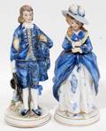 022508 CONTINENTAL STYLE PAINTED PORCELAIN FIGURES