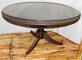 022495 DUNCAN PHYFE STYLE MAHOGANY OVAL PEDESTAL TABLE