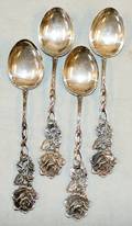 021574 MINIATURE SILVER TEASPOON SET FOUR PIECES