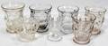 020509 ANTIQUE AMERICAN SIX PANEL GLASS TUMBLERS