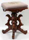 VICTORIAN WALNUT SWIVEL STOOL AS IS