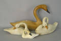 Four contemporary swan decoys