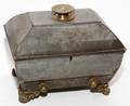 ANTIQUE METAL DOCUMENT BOX H 9 W 10