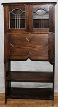 ANTIQUE MISSION OAK SLANT TOP DESK  BOOKCASE