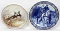 FRENCH LIMOGES  DELFT PORCELAIN CHARGERS TWO