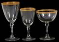 FIRED GOLD RIM GLASSES THIRTEEN PIECES