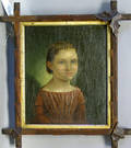 Oil on board portrait of a young girl