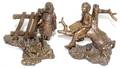 010497 RON CHAPEL BRONZE SCULPTURES 2 EACH APPROX