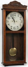 121614 OAK WALL CLOCK EARLY 20TH C H 39 W 16