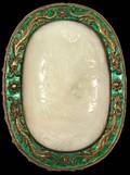 031015 CHINESE ENAMELED BOX WITH INSET JADE H 3