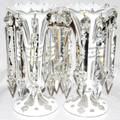 031034 GERMAN CRYSTAL WHITE OVERLAY LUSTRES PAIR