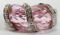 030043 14KT WHITE GOLD DIAMOND  PINK QUARTZ RING