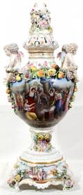 021013 DRESDEN PORCELAIN URN CARL THIEME C 18881901