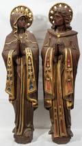 021008 GERMAN HANDCARVED WOOD SCULPTURES C 1920