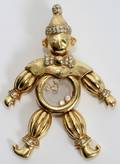 020012 18 KT YELLOW GOLD CLOWN FORM PENDANT WDIAMONDS