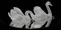 LALIQUE CRYSTAL MIROIR CYGNES PAIR 12 14