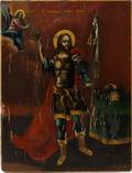 RUSSIAN ICON OF SAINT JOHN THE WARRIOR C 1850