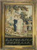 Pictorial needlework dated 1843 and inscribed A Anderson