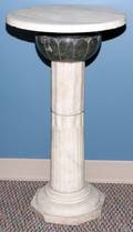WHITE AND GREEN MARBLE PEDESTAL H 30 DIA 16